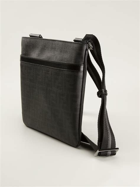 fendi black messenger bag|Fendi Messenger bags men's.